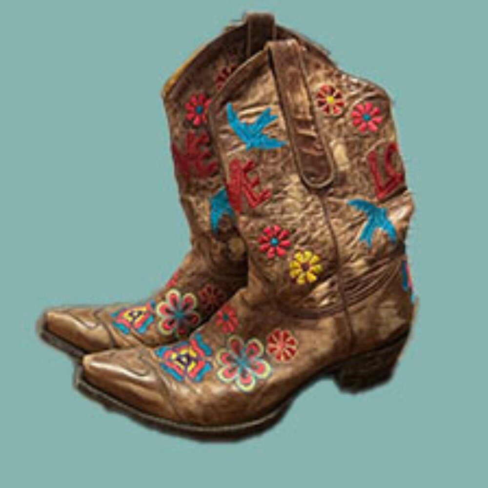 Old Gringo Leather Embroidered Cowboy Boots, Size 8